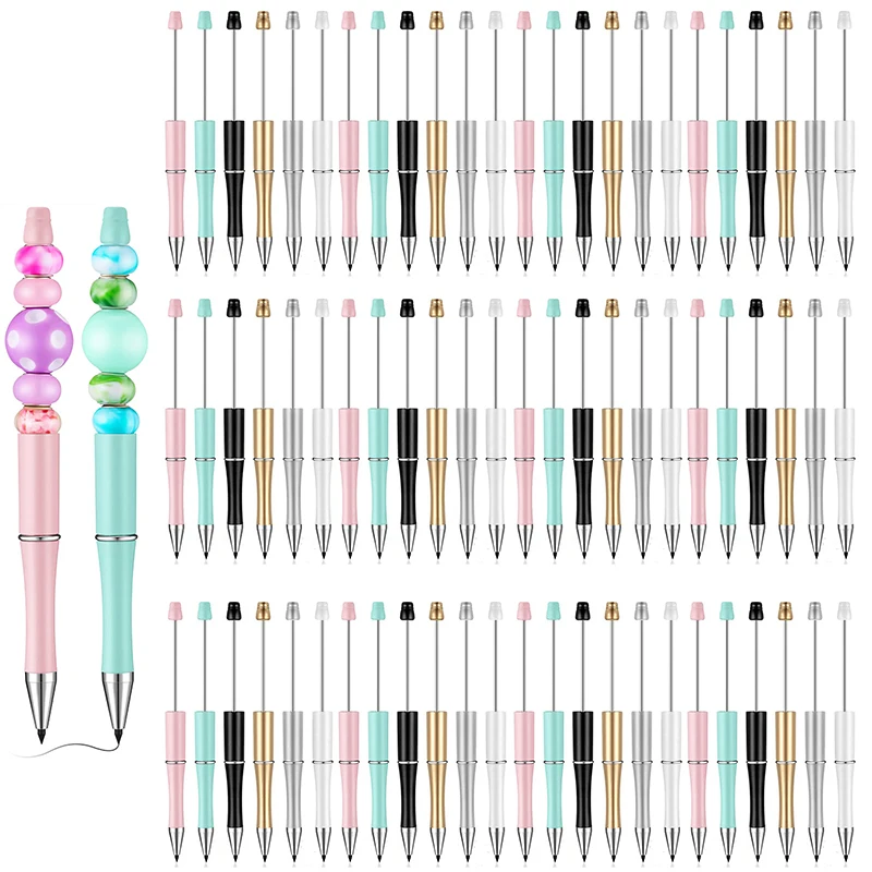 

120 шт. самодельный карандаш с бисером карандаш без чернил пластиковый карандаш с бисером долговечный карандаш с бесконечностью для письма рисования