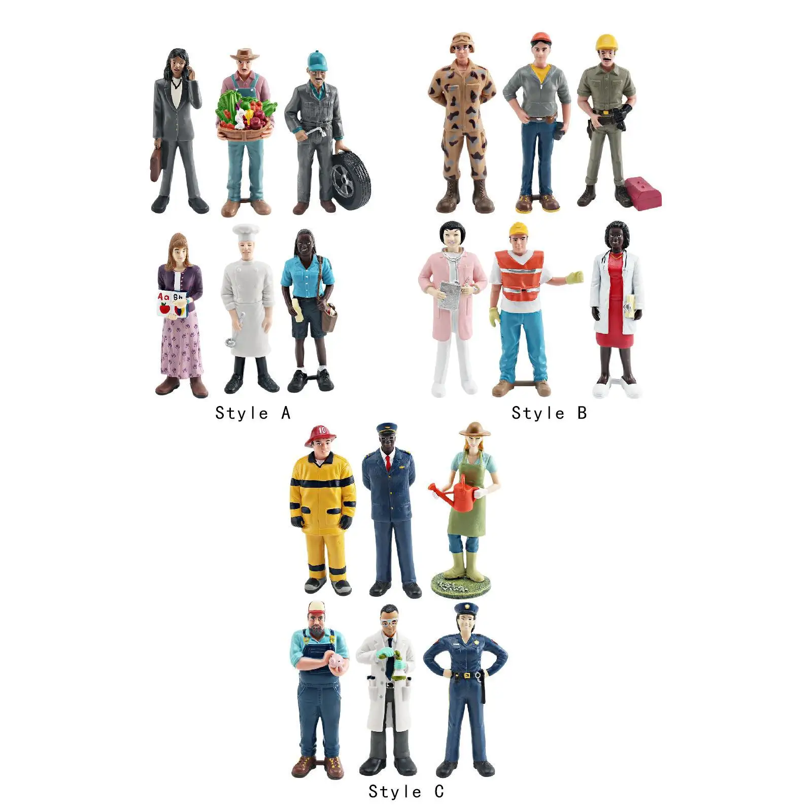 

6x Professional Character Models Figures for DIY Scene Decor Diorama People