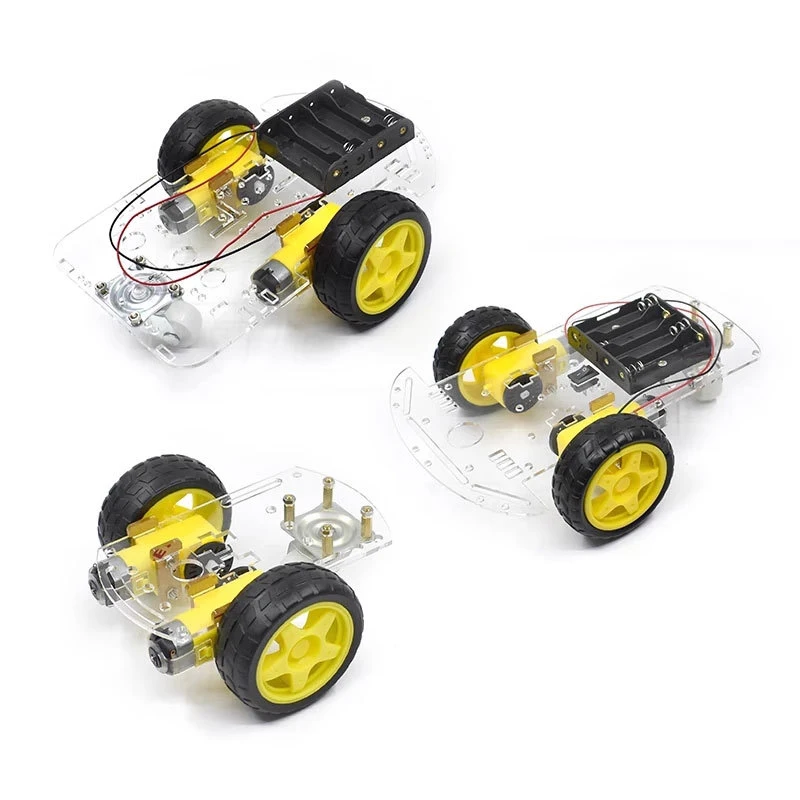 DIY Intelligent vermijden volgen Gemotoriseerd robotauto-frame met snelheidssensor, 2WD 4WD-module en accubak voor UNO R3