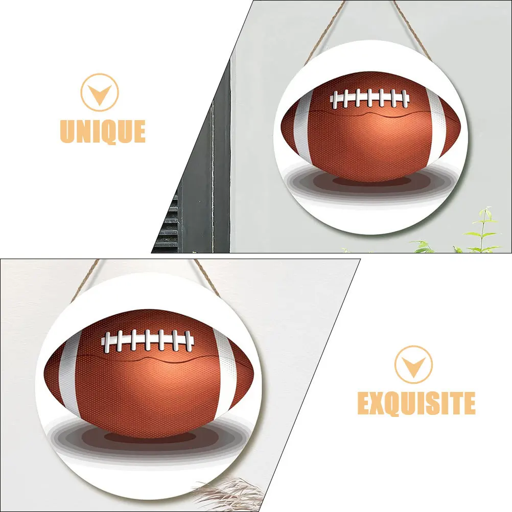 

Sports Ball Wall Sign Wooden Hanging Decor with Hook for Home Office Space Organization and Stylish Interior Design