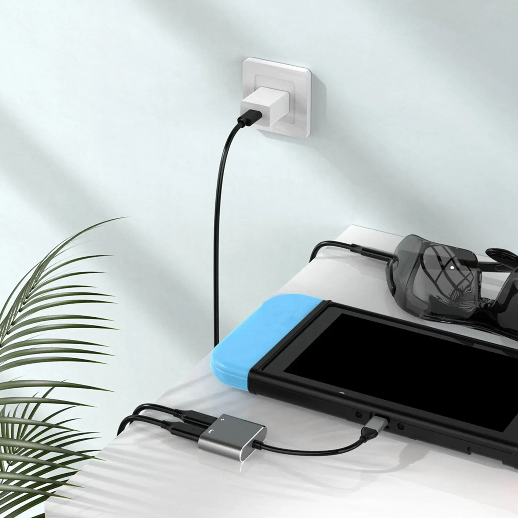 ABZJ 2X USB C to AR Glasses Docking Hubs Type C AR Glasses Charging Adapter for AIR/2 Glasses 100W Fast Charging