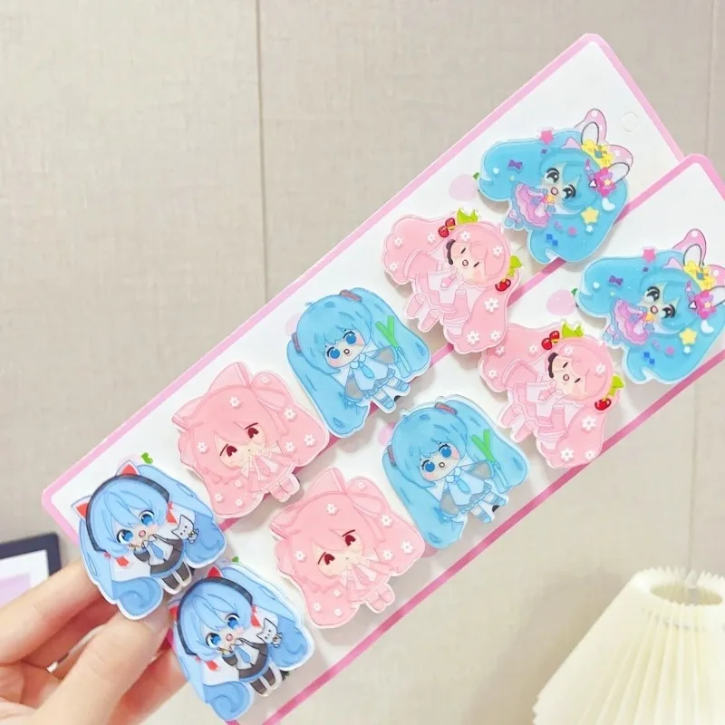 

Cartoon Hatsune Miku Kawaii Hair Clip Cute Anime Miku Student Girl Heart Bangs Side Clip Hair Accessory Holiday Gift Wholesale