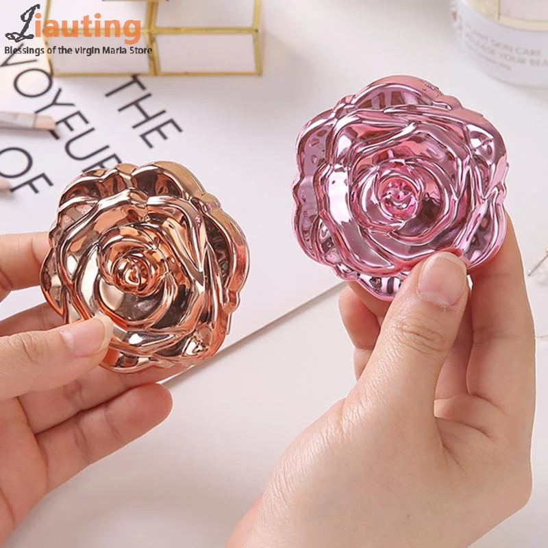 Portable Mini Mirror Retro Rose Flower Small Pocket Makeup Mirror Double Sided Hand Mirrors Compact Cosmetic Beauty Tool Gift