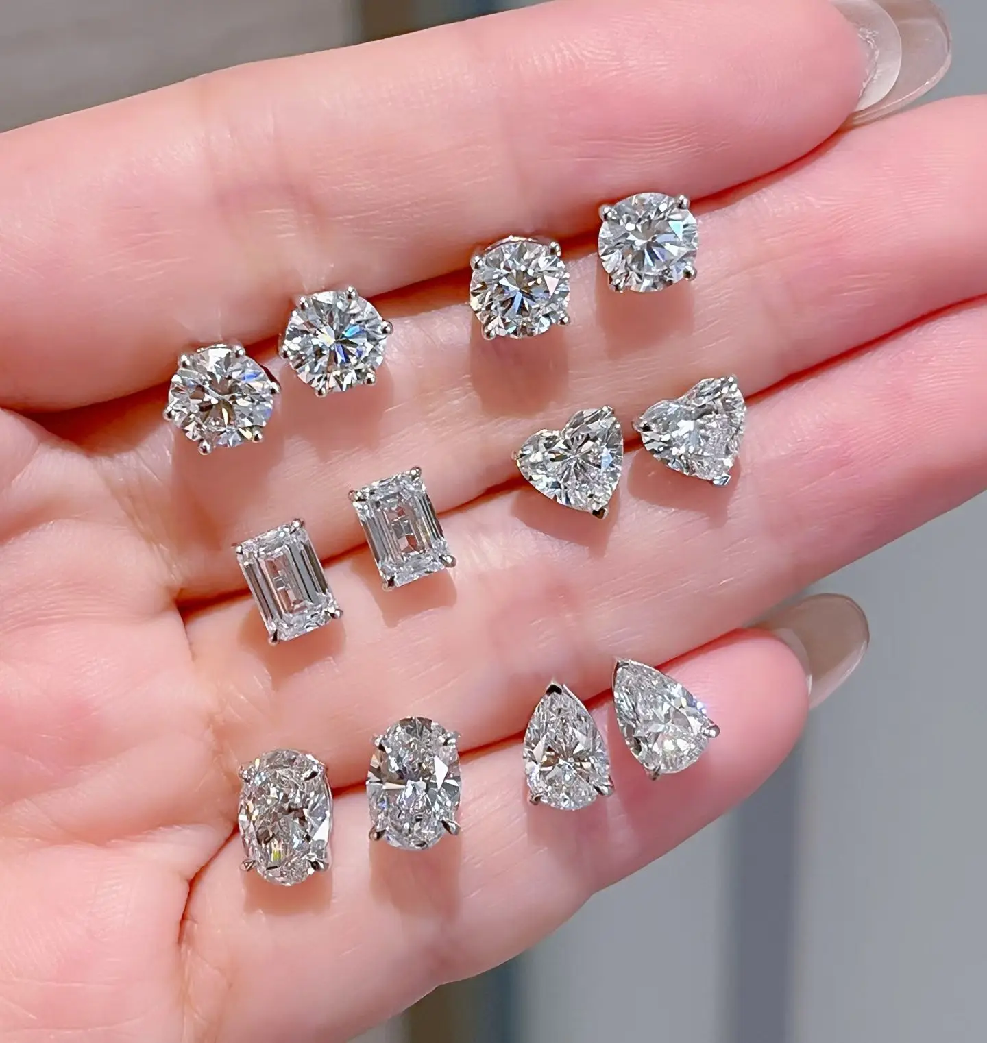 

Серьги с платиновым бриллиантом PT950, выращенные в лаборатории бриллианты, каплевидные изумрудные овальные сердца, круглые, 1 карат, готовые в наличии, оптовая и настройка