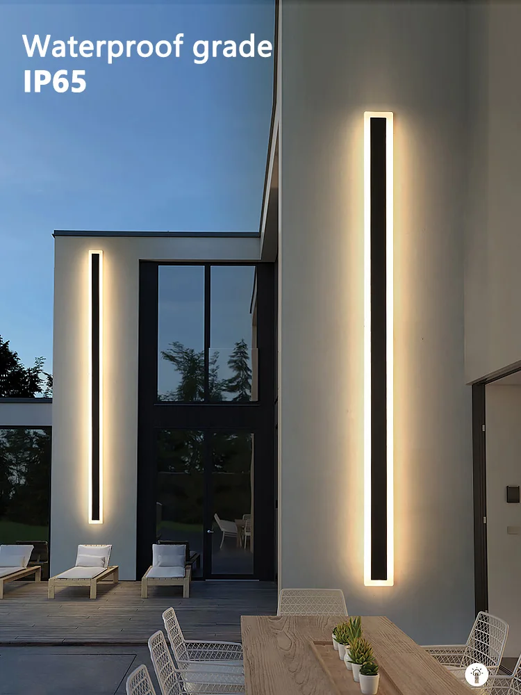 Außenwandleuchte IP65 wasserdicht Korridor Treppenleuchte LED lange Wandleuchte Außenbalkonlampe Eingang Villa Gartenleuchte