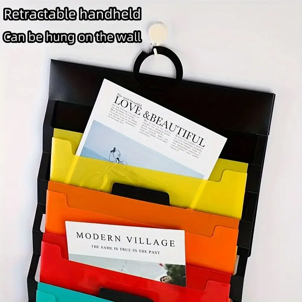 6-pocket hanging folder Multi-color hanging file organizer Multi-layer classification test paper organization folder