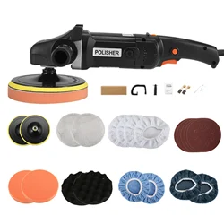 1400W 7 Inch/6 Inch Buffer Polisher Rotary Buffer Polisher Waxer 8 Variable Speed 600-3600 RPM Detachable Handle for Car Boat