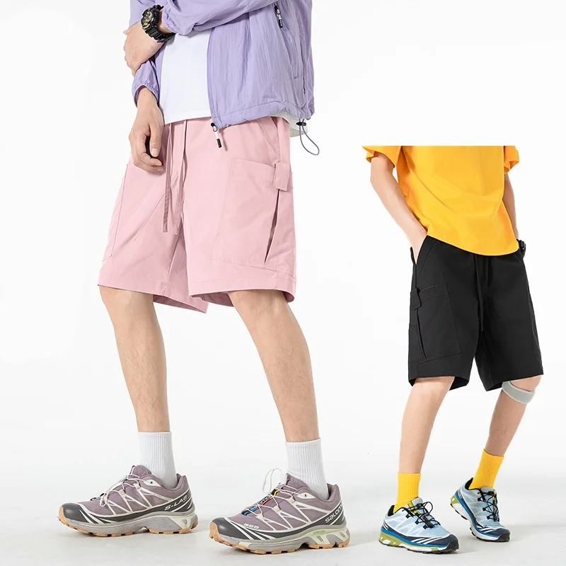 

Новые летние японские шорты для спецодежды с несколькими карманами, повседневные и свободные шорты для мужчин, мода допамина, легкие и качественные.