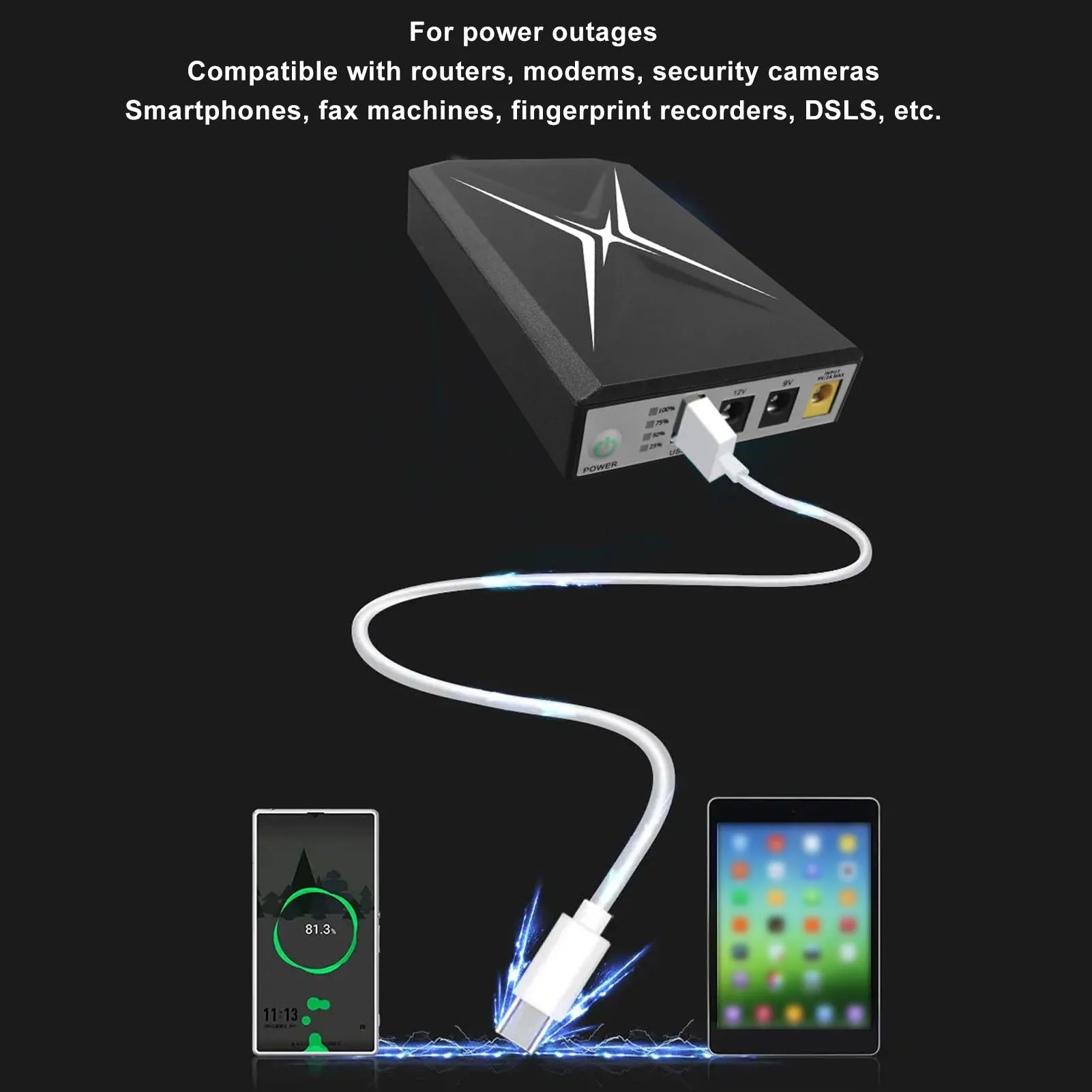 10400mAh UPS UPS Battery Backup 10400mAh Uninterruptible Power Supply for Security Camera Router WiFi Camera UPS UPS