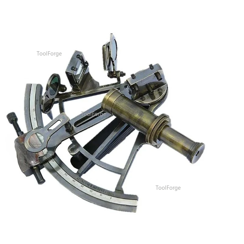 النحاس الكابتن العتيقة 8 بوصة المحيط Sextant سطح السفينة يفقس الديكور الأسود / ستيرن