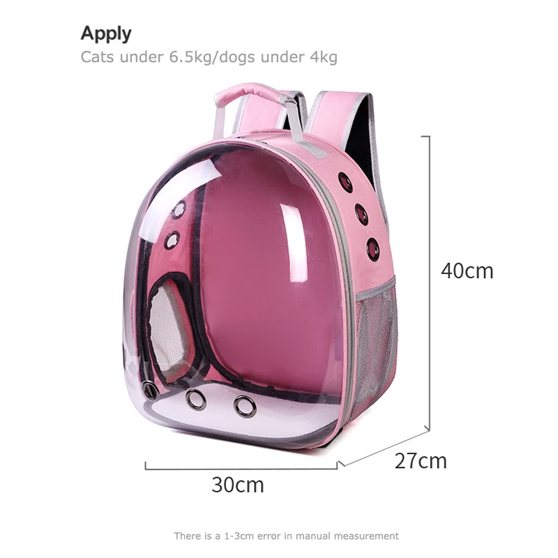 Cat pet carrier backpack, cat bag, breathable cat backpack, portable transparent space capsule pet bag for going out