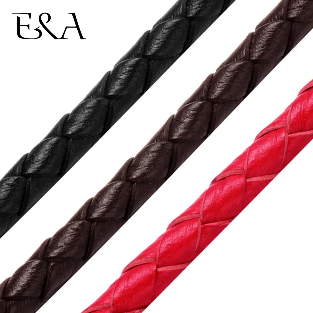 1Meter 6mm 8mm Round Braided Leather Cord String Rope For Women Men Bracelet Jewelry Craft Making DIY Finding Accessories