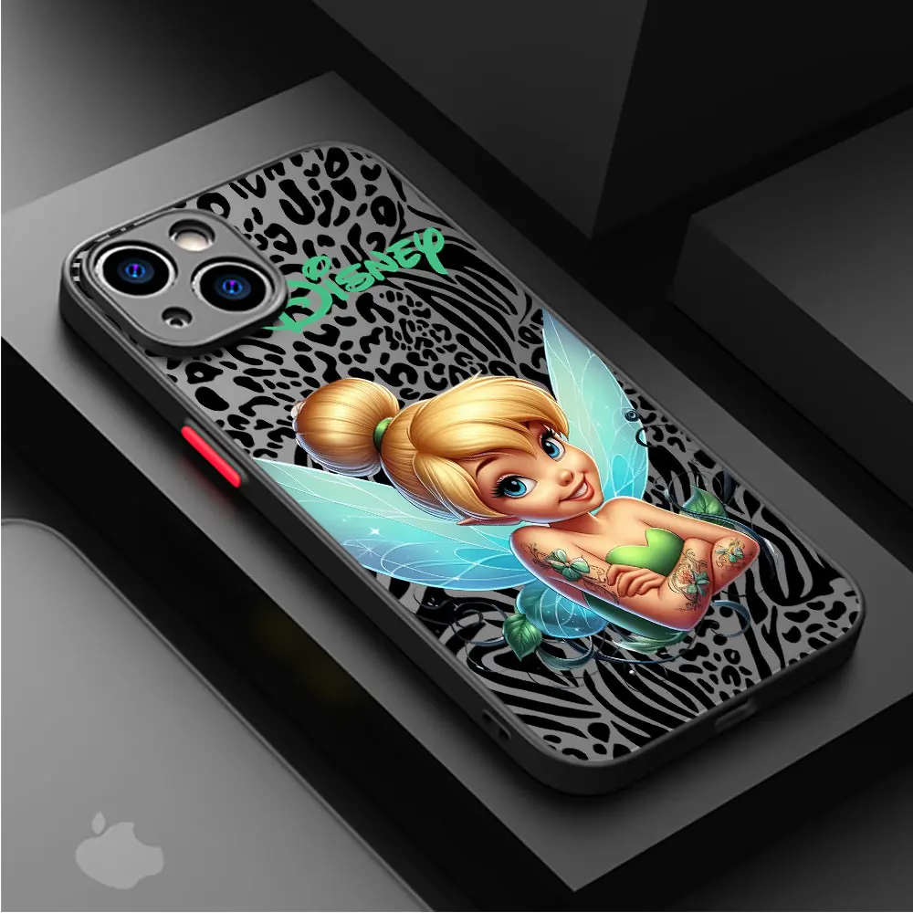 Disney Tinker Bell funda de teléfono para Apple iPhone 15ProMax XR 14 Pro 7 8 Plus 11 Pro 16 XS Max 13 Mini 12 SE funda mate suave