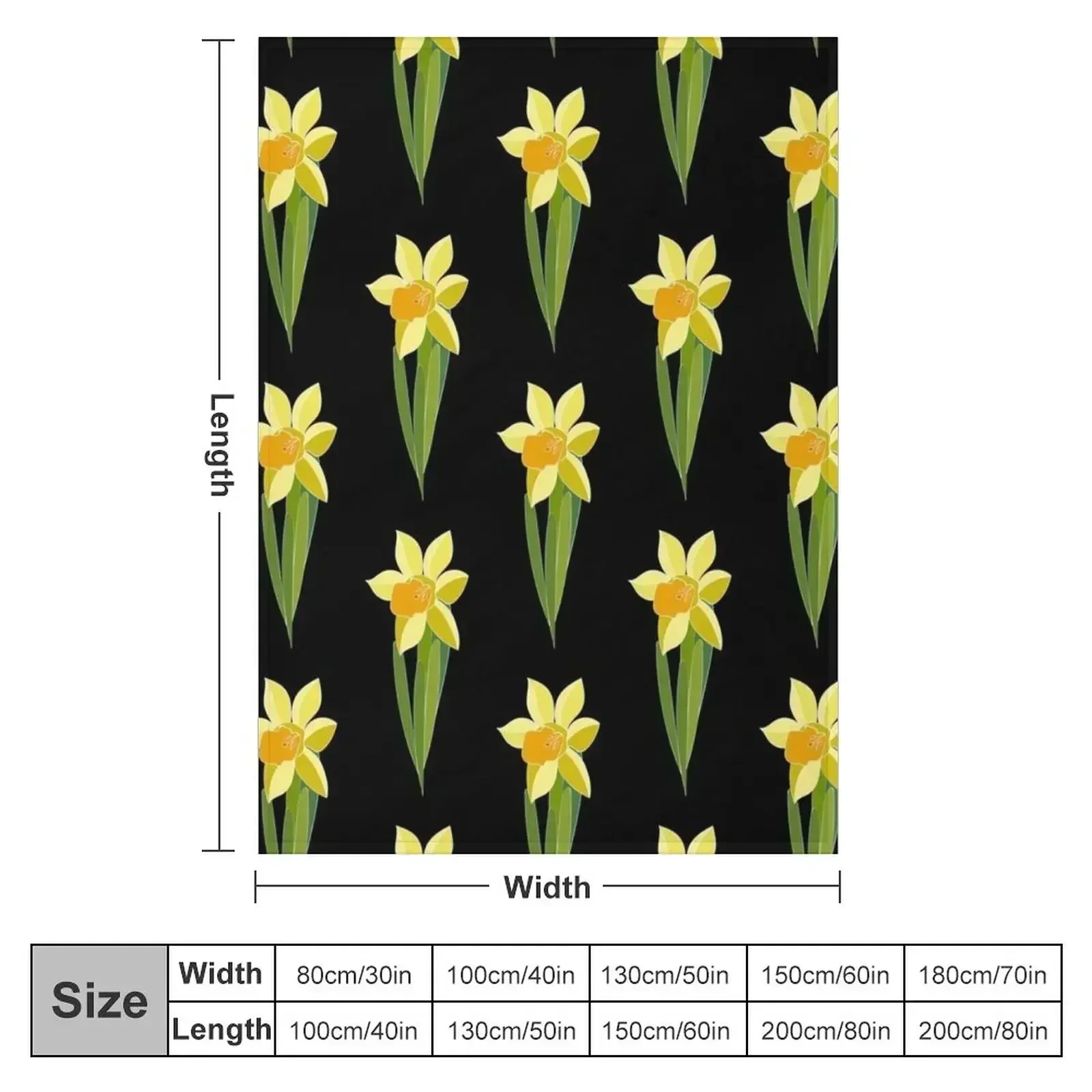 Yellow daffodil flowers seamless floral pattern Throw Blanket Weighted Retros Hairys Blankets