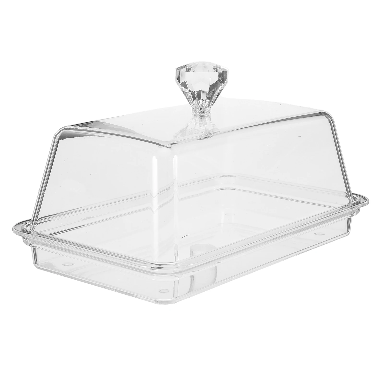 

Clear Butter Dish Multi-Functional Tray for Kitchen Accessories Cheese Cake Storage Transparent Design Countertop