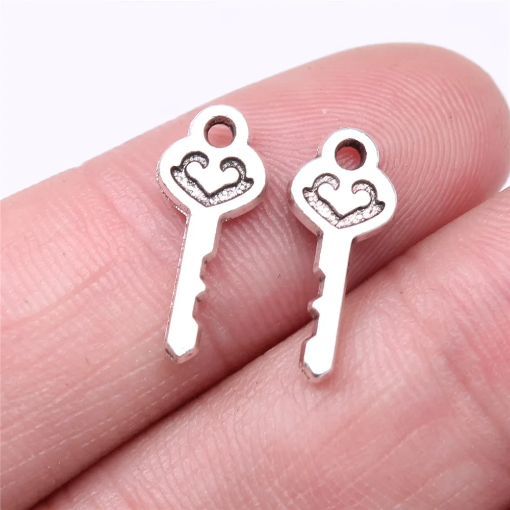 40pcs Cute Small Key Charms For Jewelry Making DIY Crafts Making Findings Handmade Tibetan Jewelry