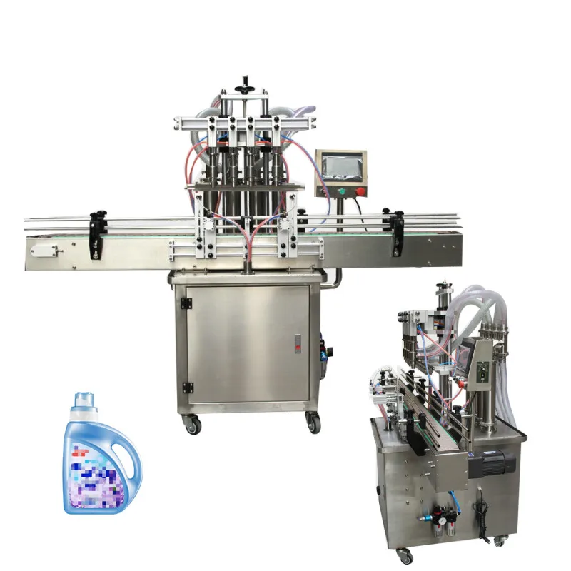 Automatic 4 Heads Honey Jam Face Cream Ketchup Chocolate Peanut Butter Paste Bottle Filling Machine With Mixer Heater