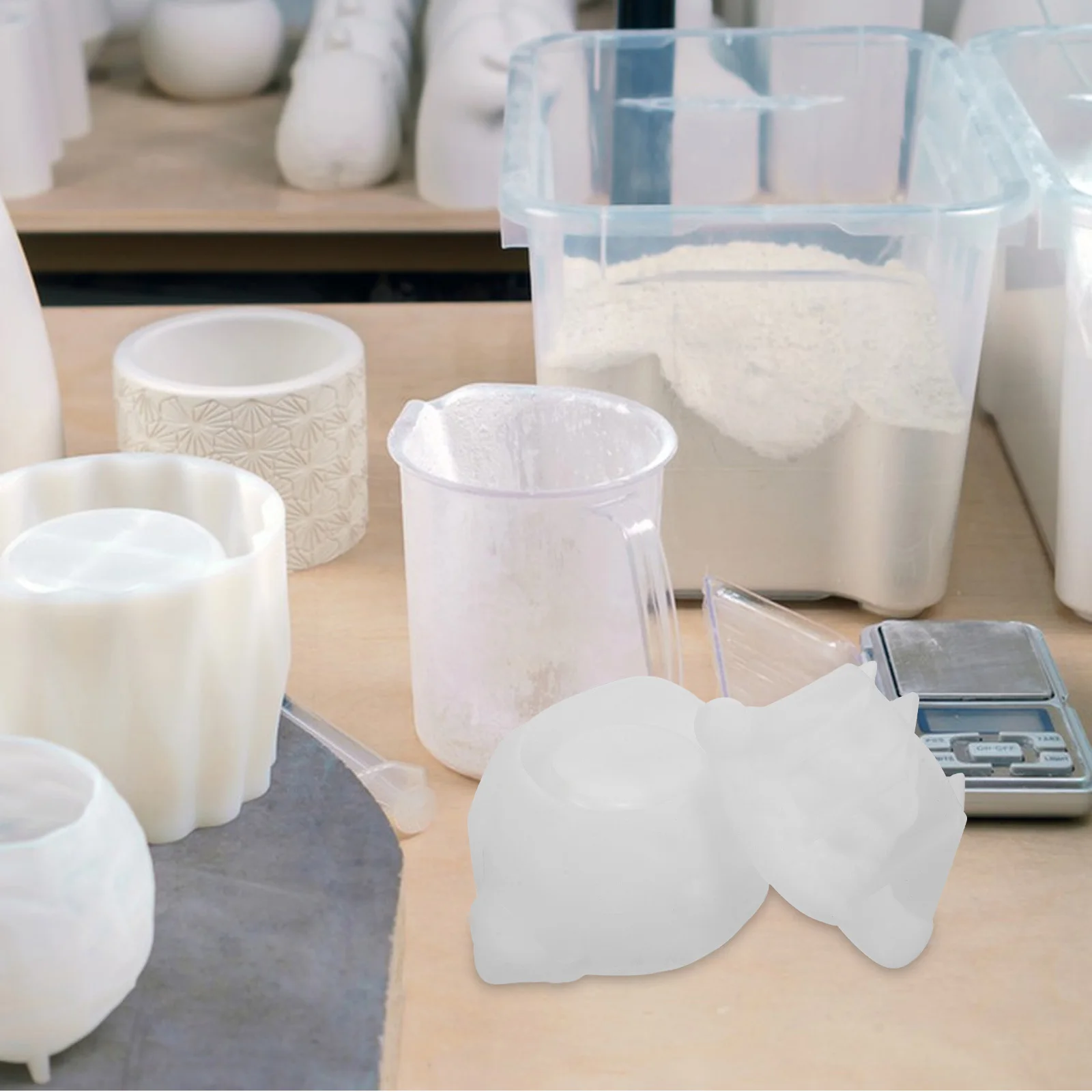 

Silicone Mold for Snowman Storage Jar - Reusable Flexible DIY Resin Casting Mold with Lid Christmas Craft Ornament