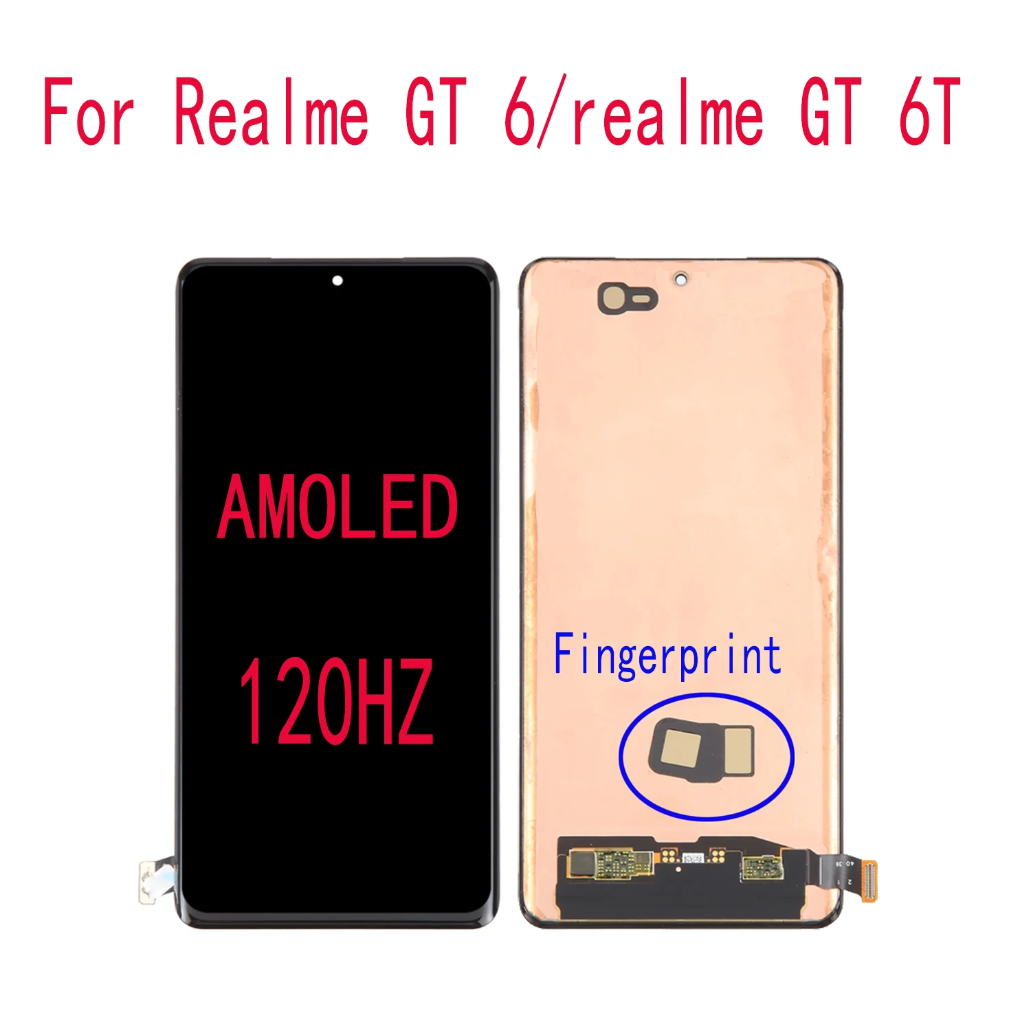 AMOLED Display Touch Screen Digitizer Assembly For Realme GT 6T, RMX3853,RMX3851