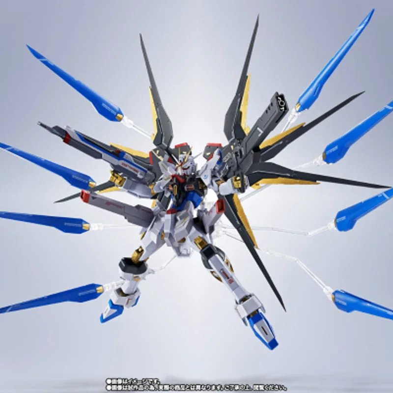 ฟิกเกอร์อนิเมะของแท้จาก Bandai THE ROBOT SPIRITS รุ่น ZGMF/A-262B Strike Freedom Gundam Type II ของเล่นแอคชั่นฟิกเกอร์สำหรับเด็กผู้ชาย ของขวัญสำหรับเด็ก
