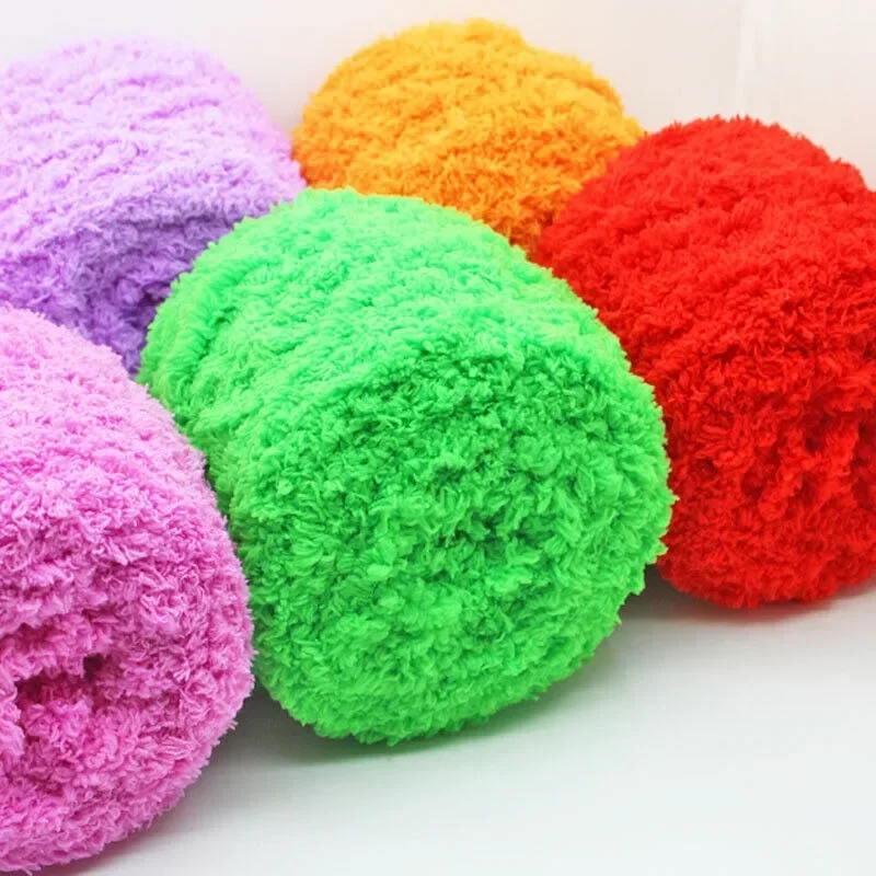 100g Milk Skeins Yarn Coral Fleece Crochet Needlework Dyed Wool Yarn For Crochet Hat Dolls Glove Blanket At Low Price