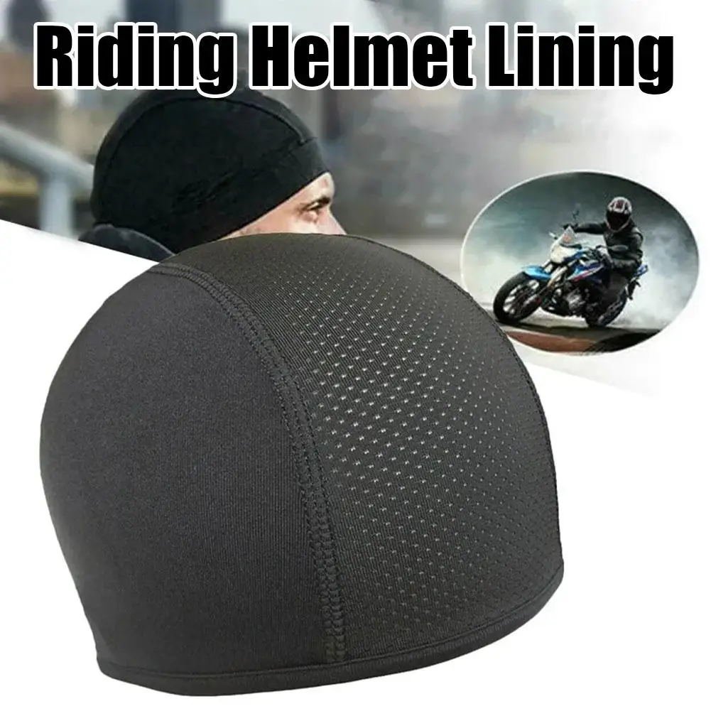 Motorcycle Cycling Cap Quick Dry Breathable Moisture Helmet Lined Cap Sport Under Wicking Accessories Motor Inner Dome Bean O8D8