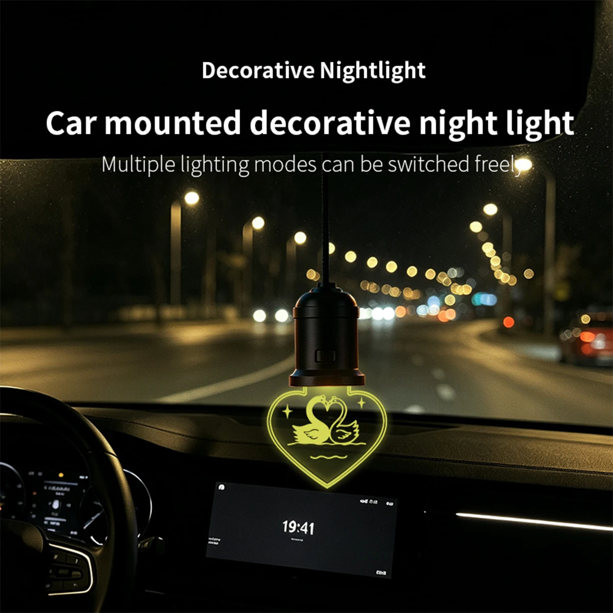 Retro RGB LED Car Hanging Luminous Ornament Lighting Interior Ambient Lighting 7 Light Modes For Long Trips Daily Use Auto Decor