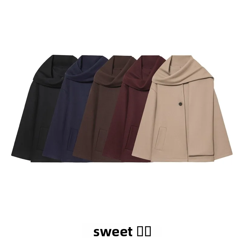 

Fashionable Versatile Short Coat New Autumn Winter Women's Wear Polyester Fiber Standard Style Button Closure No Hat