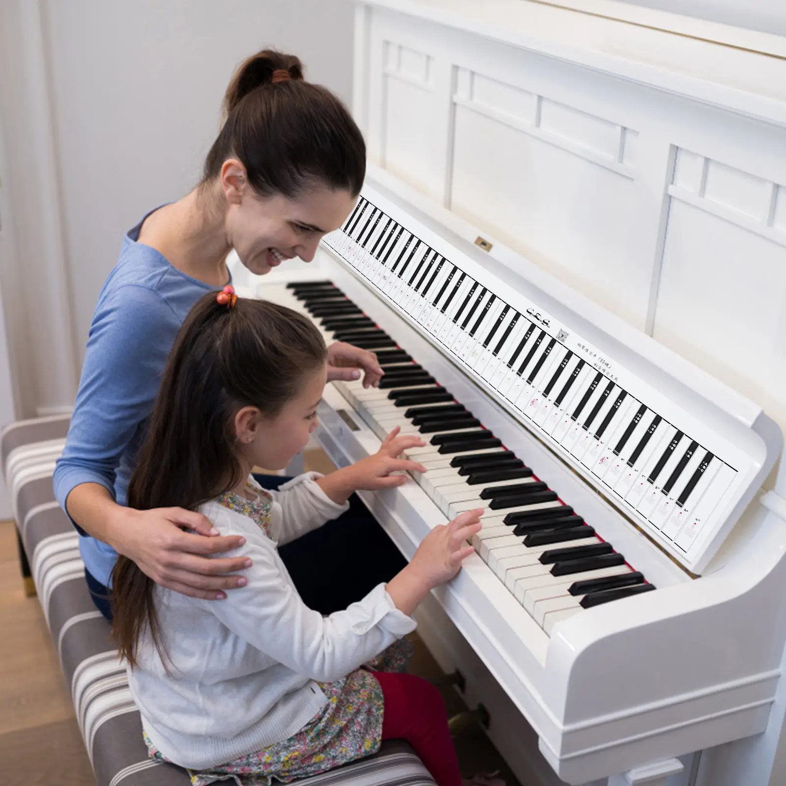 Piano Keyboard Paper 88 Keys Standard Size Waterproof Tear-Resistant Finger Practice Guide Teaching Aid Piano Keyboard Chart