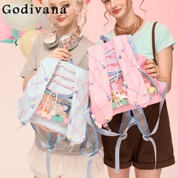 Cute Sweet Blue Backpack Schoolbag Fashion Itabag Japanes Large Capacity Shoulder Bag Bolso