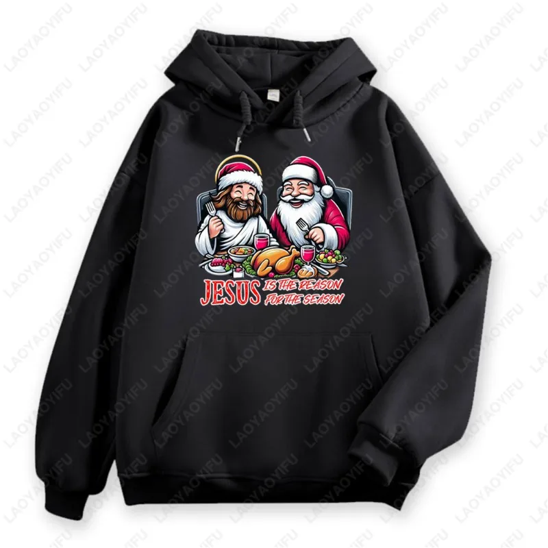 Sweat à capuche jésus est la raison de la saison, sweat-shirt drôle d'anniversaire de jésus pour la célébration de la foi de noël, Streetwear Y2k, 2025