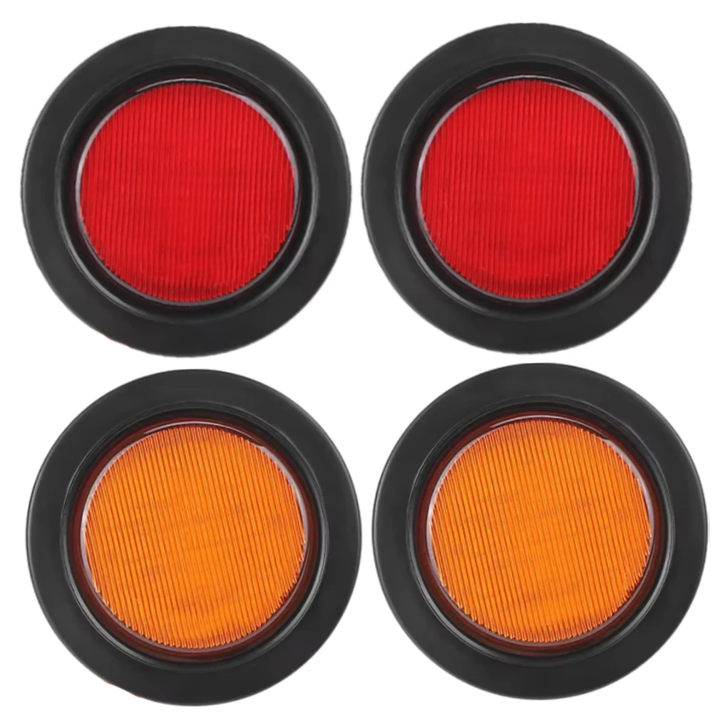 

12V 2Pcs LED Round Side Marker Light Clerance Warning Tail Light Turn Signal Lamp Universal for Cars Trucks Trailers Vans