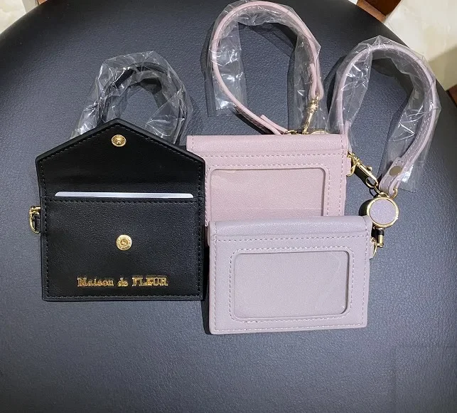 Japanese Style New Card Cover Bag Rhienstone Work Permit Bus Pass Door Card Holder Lolita Sweet Leather Card ID Holders