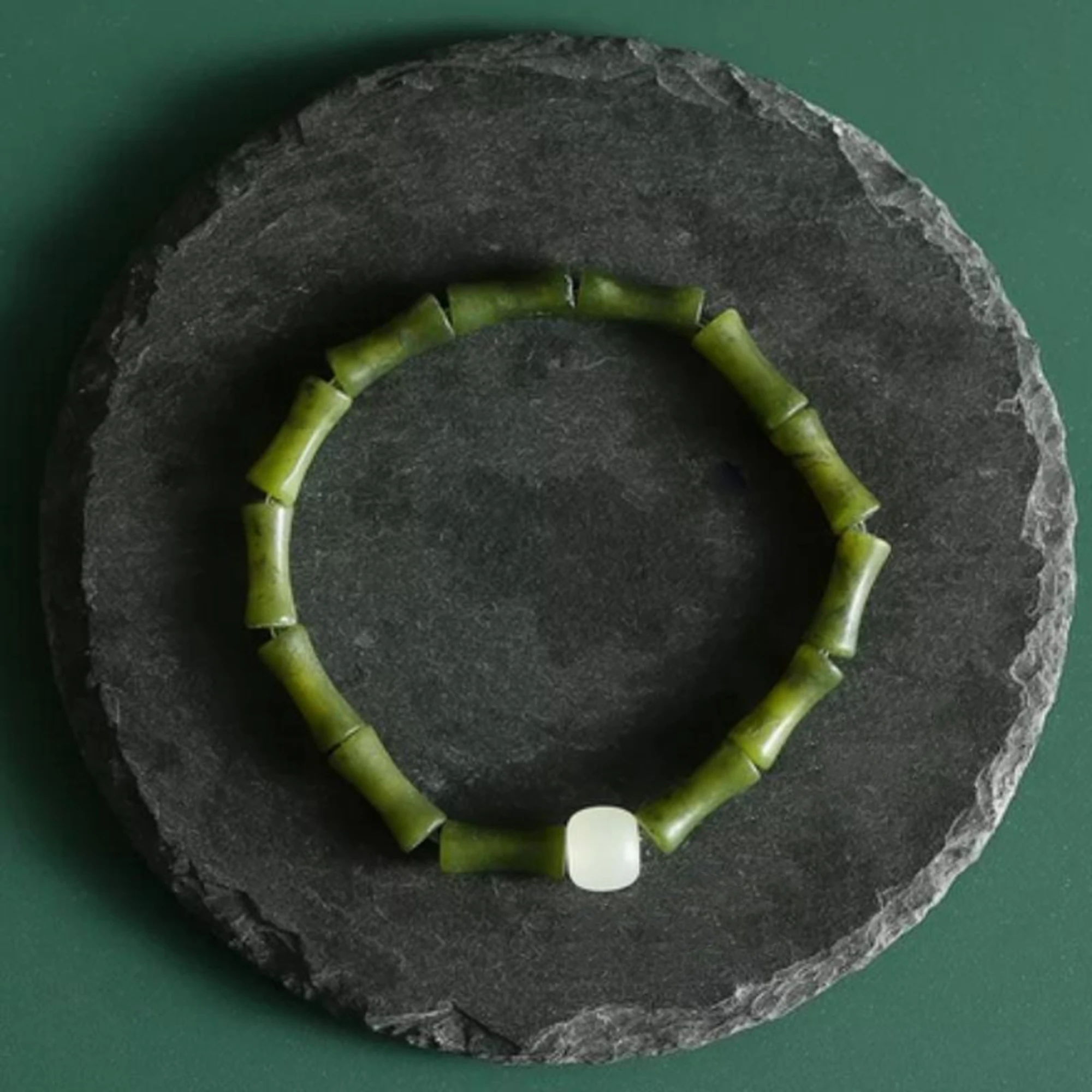 12x5mm Natural Stone Green Jade Bamboo Shape Loose Spacer Beads for Jewelry Making DIY Unique Bracelets Necklace Earrings