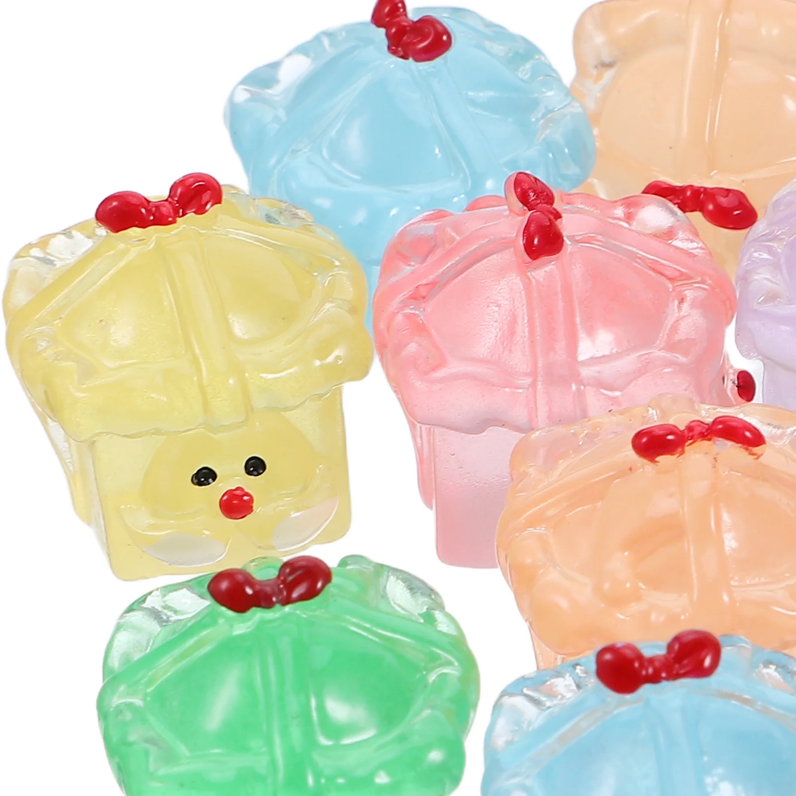 14 قطعة صغيرة من الراتنج سانتا كلوز عيد الميلاد يتوهج في الحلي الداكنة DIY بها بنفسك حديقة الجنية عطلة ديكور للطاولات الشتاء مصغرة