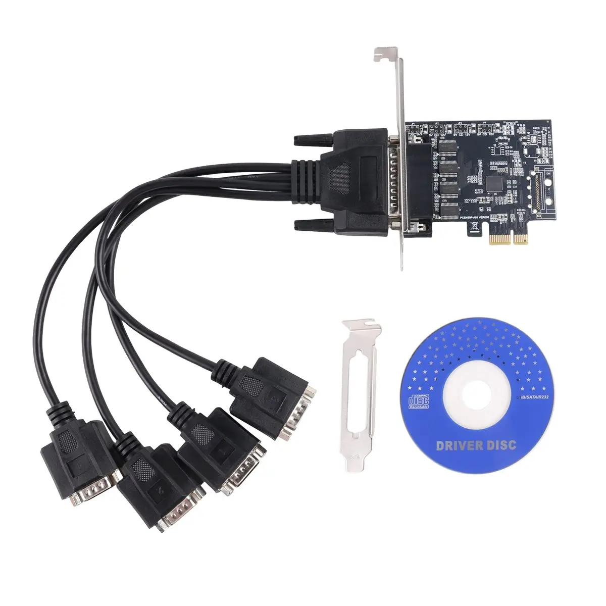 A003 PCI-E Serial Port Card Pcie to 4 Serial Port RS232 9-Pin Industrial Control 4-Port Expansion Card AX99100 with Cable