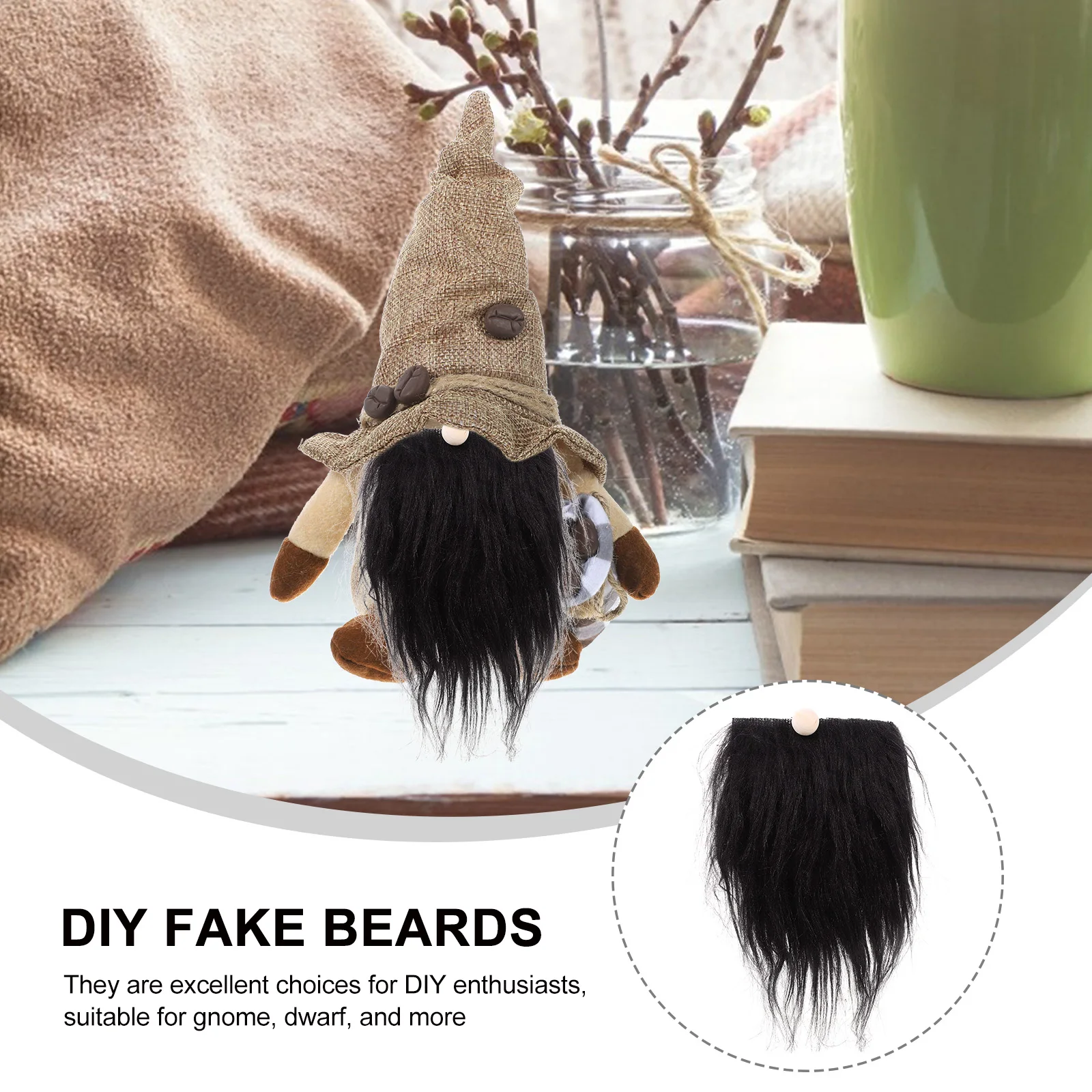 

12 Sets Beard Costume Handmade Supplies Party Fake Black Men Halloween Realistic Ornaments Man