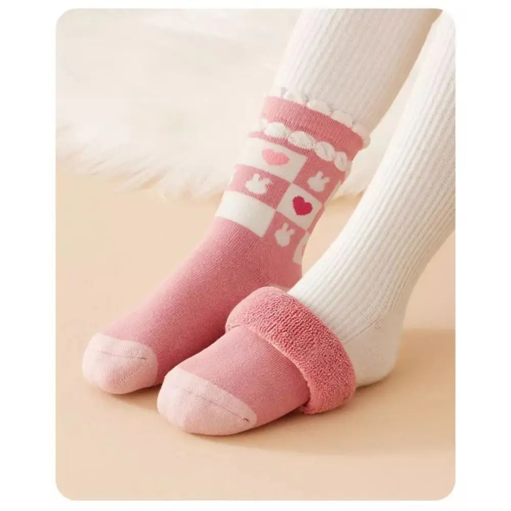 5Pairs 2024 1-16Years Miller Rabbit Terry Socks Accessories Cotton Snow Boot Socks Ultra Thick Keep Warm Female Hosiery