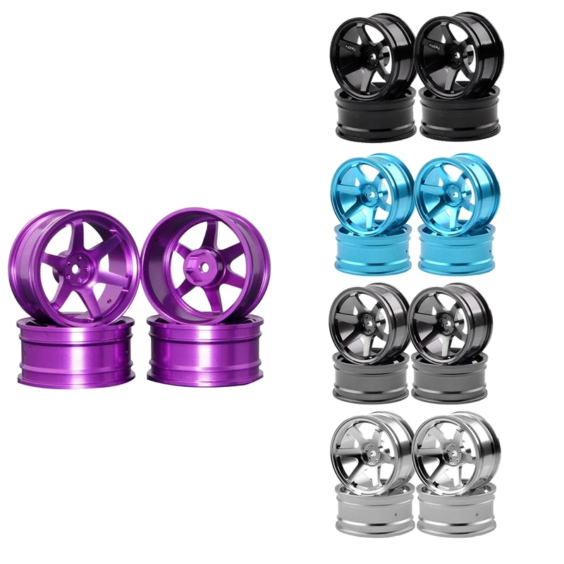 4P Aluminum Alloy6 Spoke Wheel Rim For RC 1/10 On-Road 1052 Drift Sakura TE37+