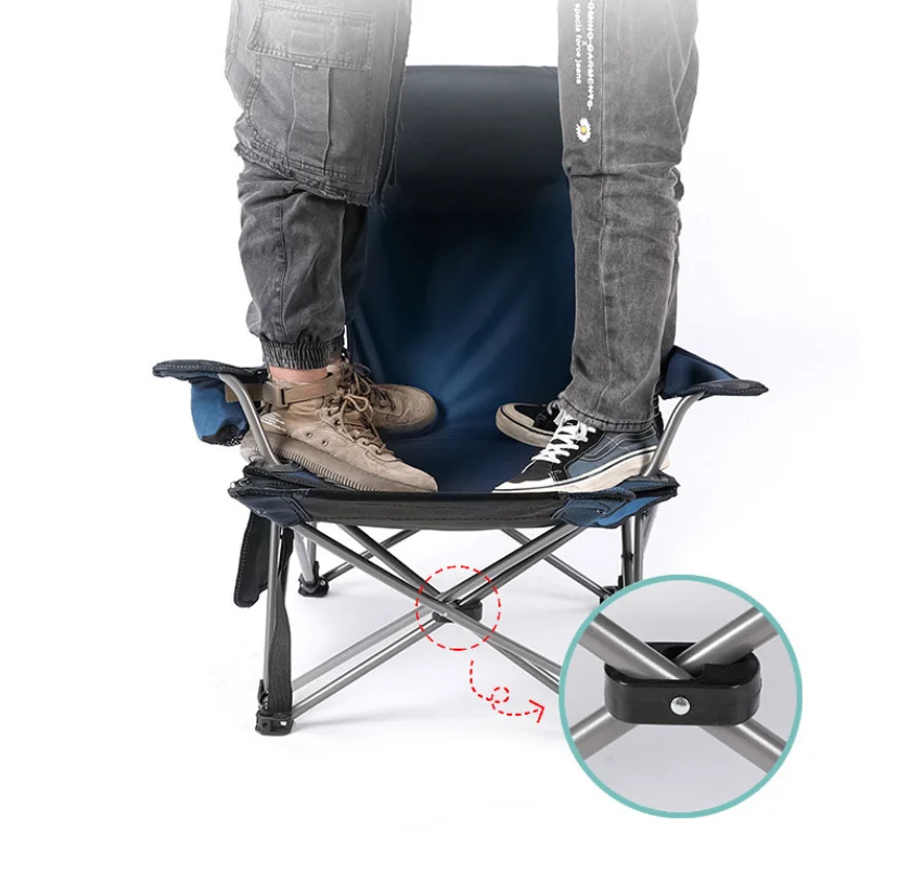 Outdoor Folding Chair Lunch Break Bed Portable Backrest Fishing Armchair Stool Beach Deckchair Semi Recliner Beach Lounge Chair