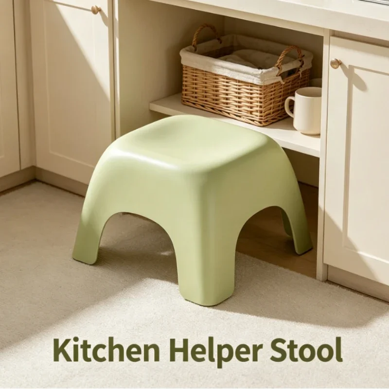 Light Green Children's Plastic Stool For Bathroom Kitchen Play Area Safe Non-Slip