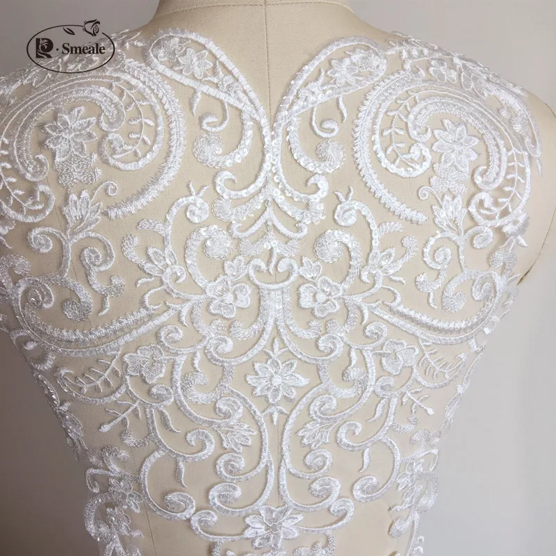 European New Fashion Sequin Embroidered Lace Patch Wedding Dress Decoration Decal Manual DIY Accessories RS96