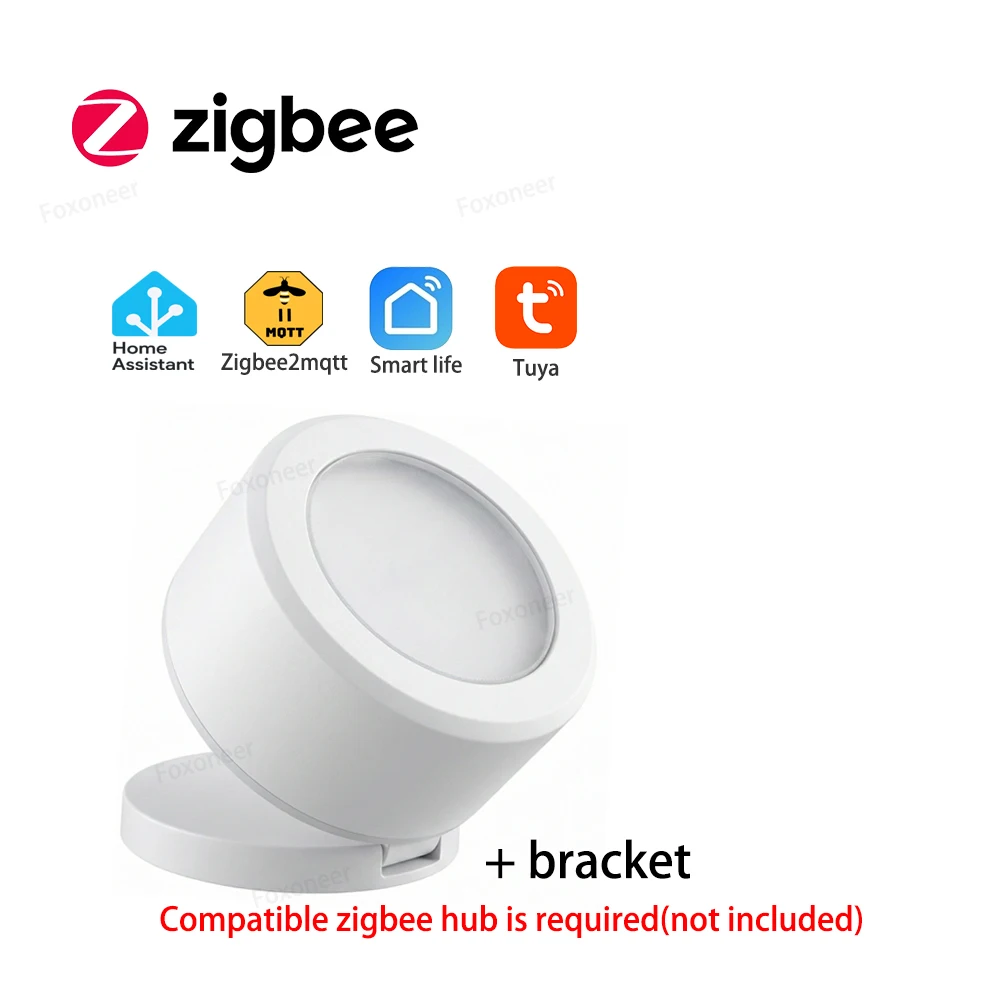 Tuya ZigBee Smart Lichtsensor, Helligkeits- und Beleuchtungsmelder, Batteriebetrieben, Unterstützt Home Assistant und Zigbee2mqtt