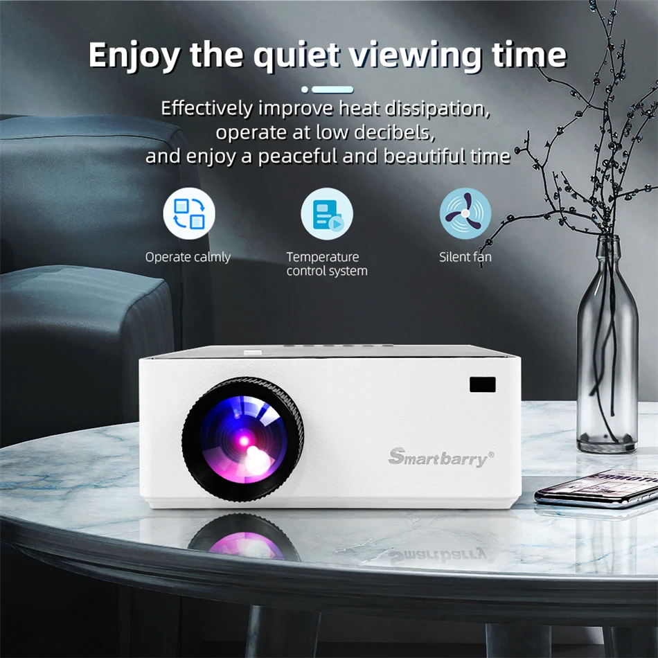 KaiAqua 250Ansi Lumens Android 4K LED Projector Full HD 1080P Video 8K Home Theater Auto Keystone 5G WiFi Portable Proyector
