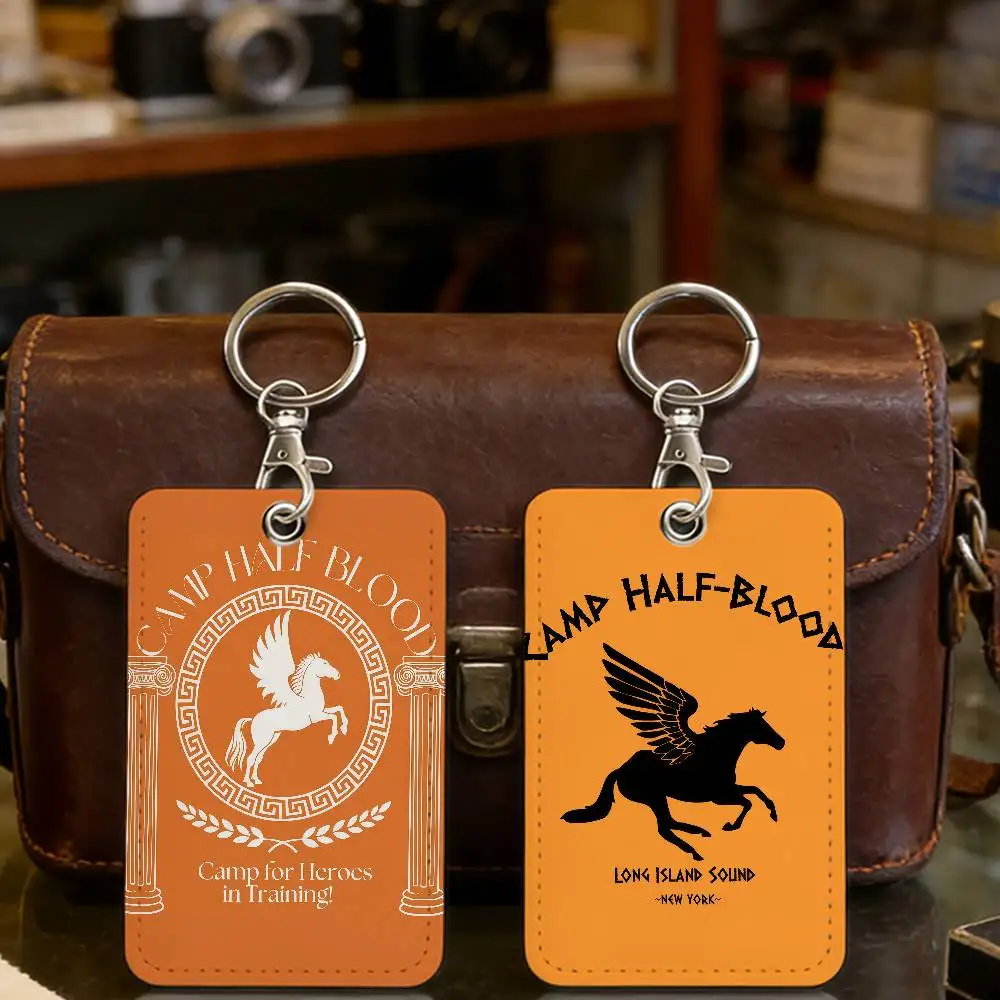 P-Percy J-Jackson Camp Half-Blood Community Access Card Holder Elevator Card Sensor Drop Card Protector Keychain
