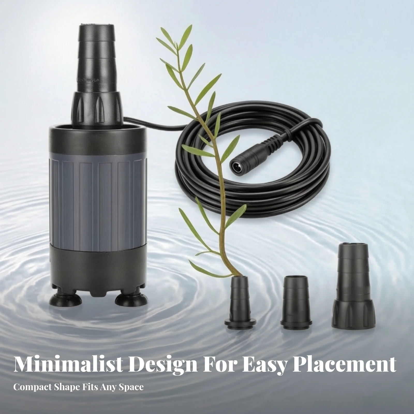 Submersible Water Pump with Suction Cups Quiet Submersible Water Pump Waterproof Adjustable for Aquatic Life Keepers, Aquariums 3