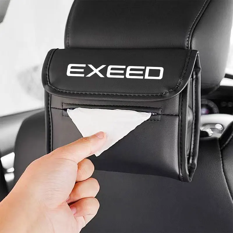 Car Leather Tissue Bag Car Backseat Tissue Case Storage For Chery Exeed TXL VX RX VX LX 19-22 Accessories