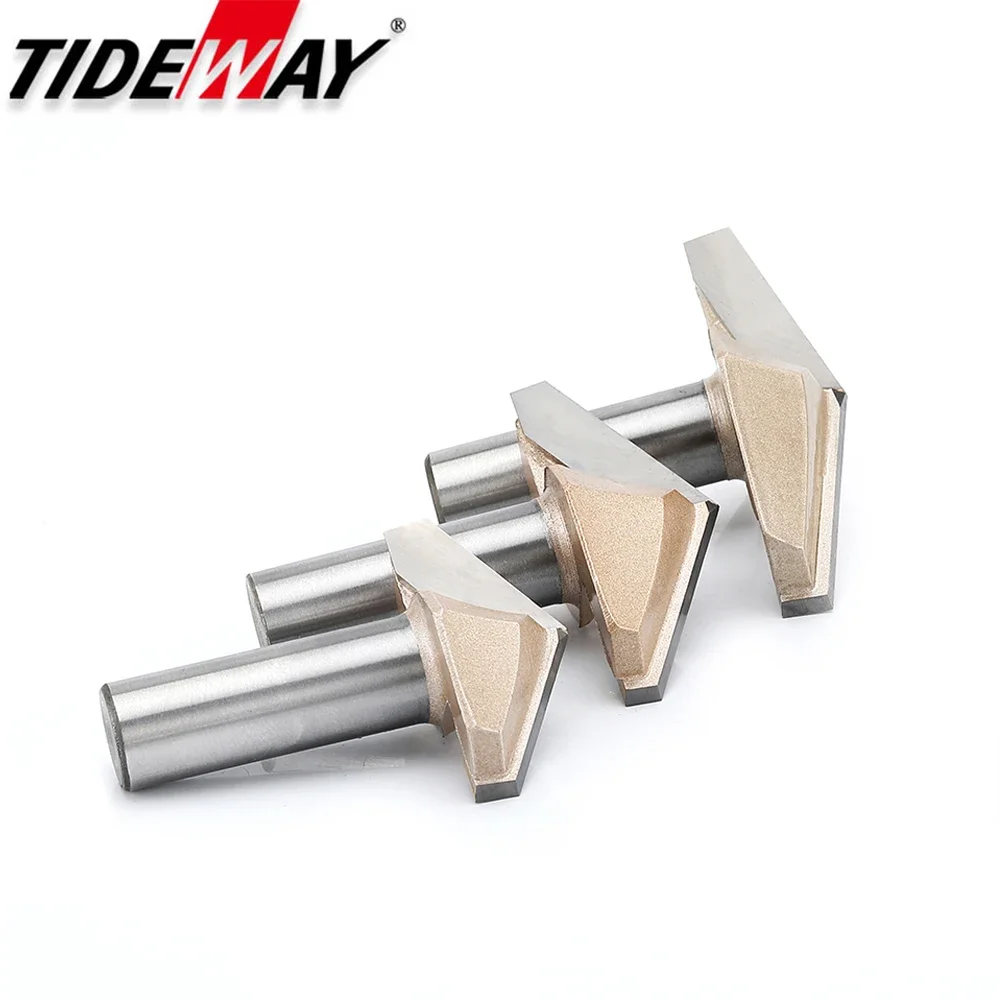 Tideway V Groove Router Bit 120° 150° Double Flute Chamfer Bevel Bit Woodworking Tools Engraving Slotting Cutter for Wood CNC