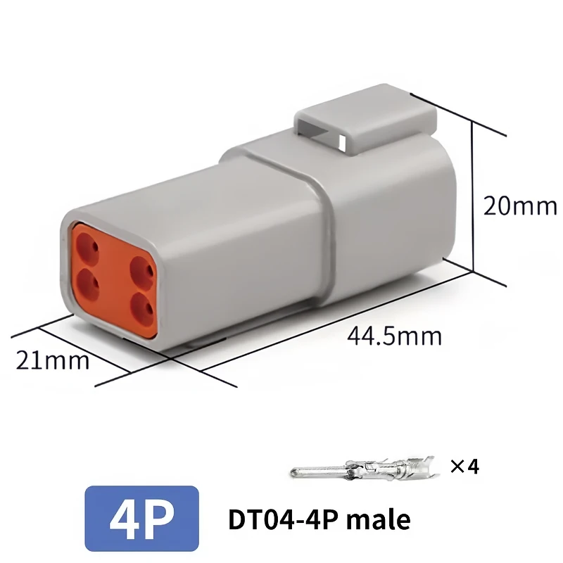 DT06-4S & DT04-4P 4-Pin Deutsch Type DT Series Waterproof Connector - Heavy Duty Automotive Plug for Truck Wire Harness T&I Online Store