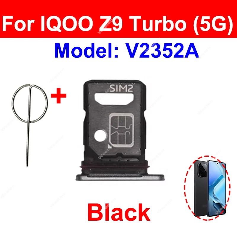 For Vivo IQOO Z9 Z9 Turbo Z9X 5G SIM Card Tray Holder Sim Card Slot Socket Replacement